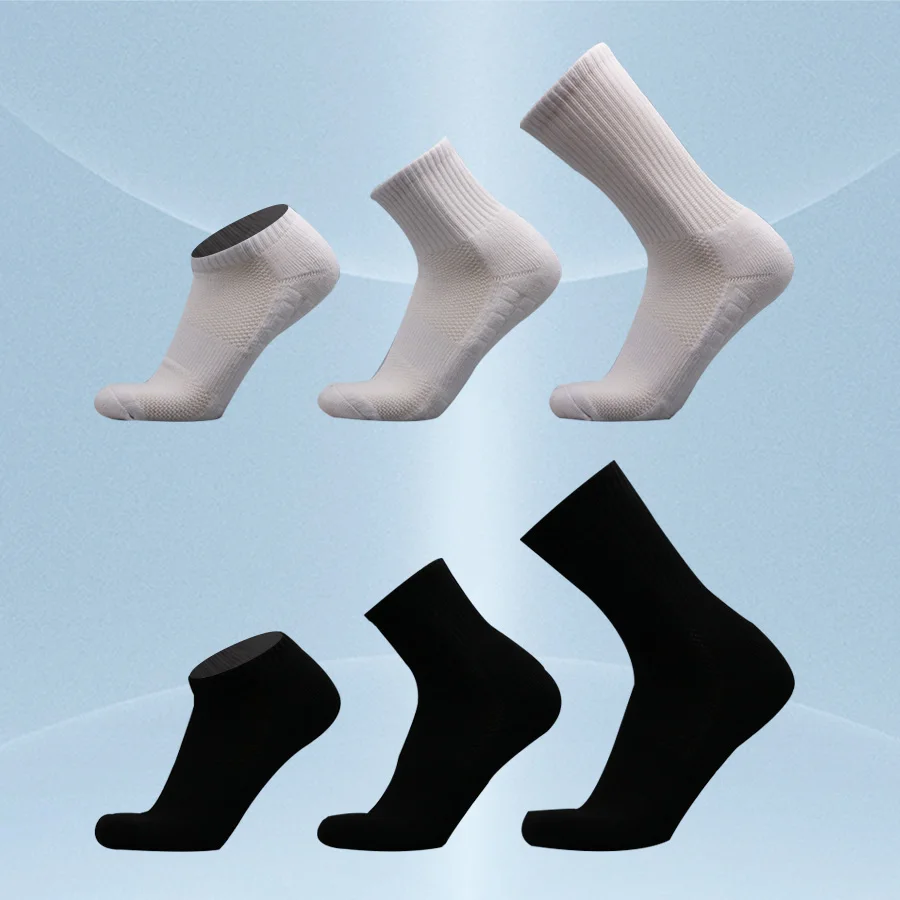 

5 Pairs Thick-Soled Moisture Wicking Sports Socks with Cushioned Bottoms Perfect for Running and Professional Sports