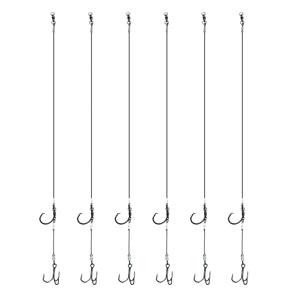 ZYZHE 1/3/5 Stück Stinger Rigs Lebendköder-Rigs mit hochfestem 49-Strang-Stahldraht-Kreishaken für Tiefsee-Angeln – Detail 9