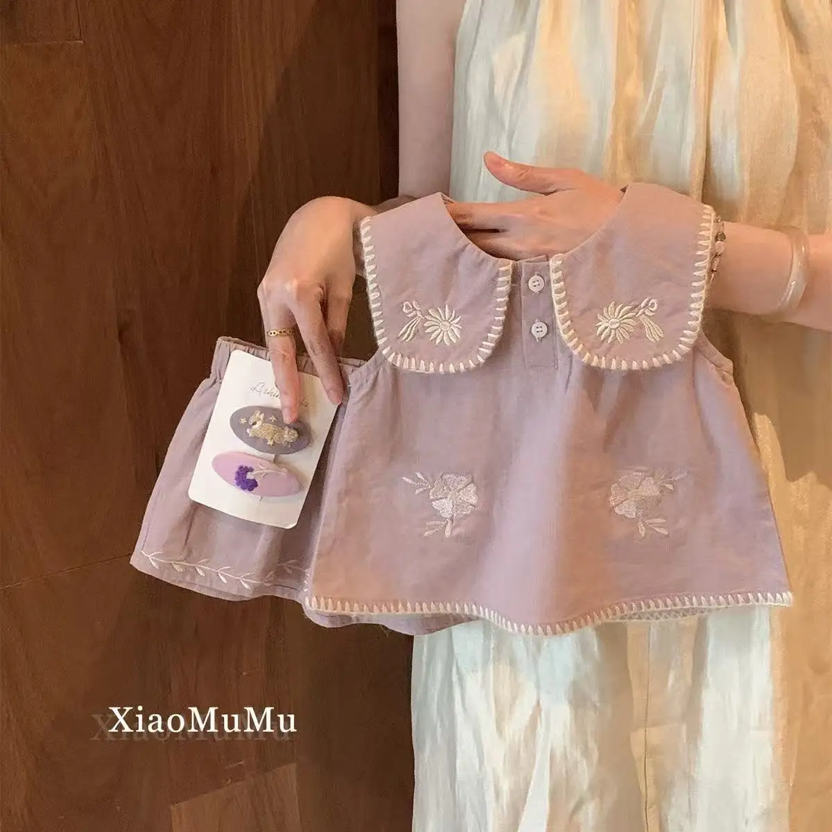 

2026 New Summer Kids Girls Cute 2 Piece Set Beautiful Embroidery Fashion Outfit 1-6 Years for 80-120cm