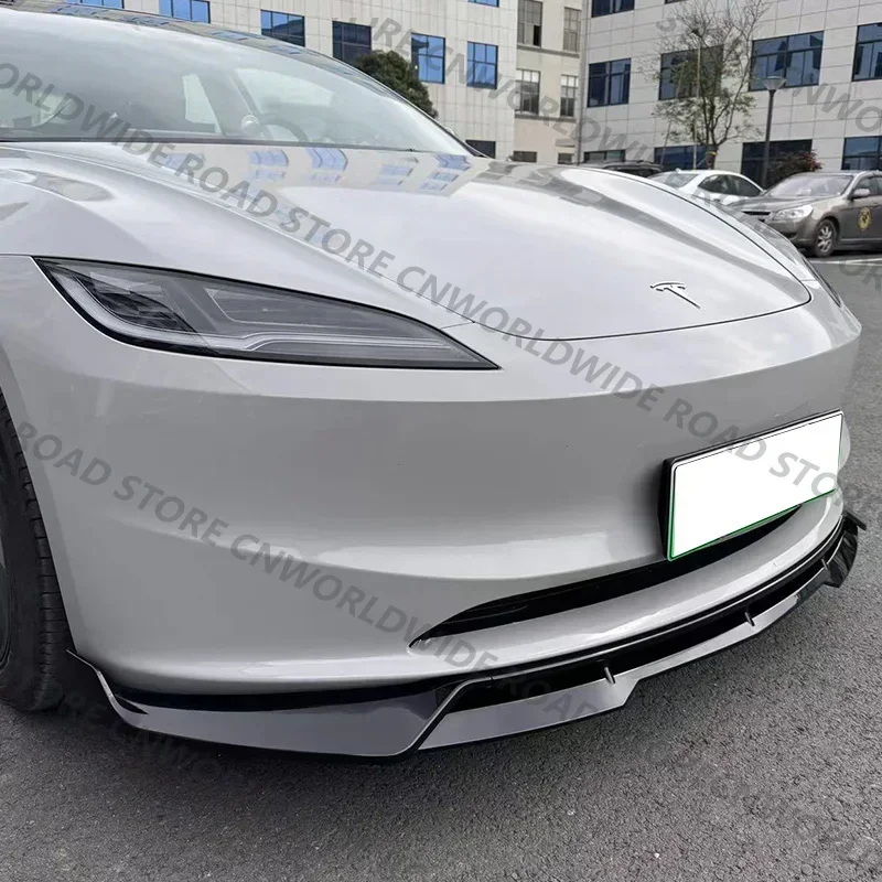 For Tesla 2024+ Model 3 Highland Body Kit Spoiler Rear Diffuser Front Bumper Lip Side Skirt Parts Aero Fast Tunning Matte Black