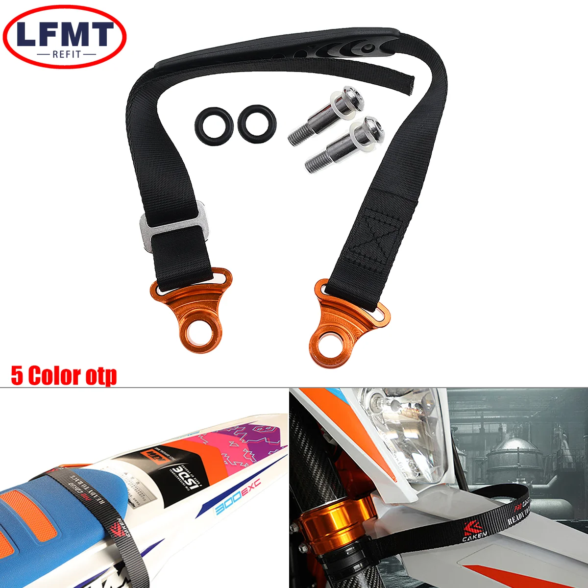 

For KTM 250 350 400 450 500 SXF XCW XCFW XCF EXCF EXC SMR Motorcycle 2023 Racing Front Rear Rescue Strap Pull Sling Belt Leashes