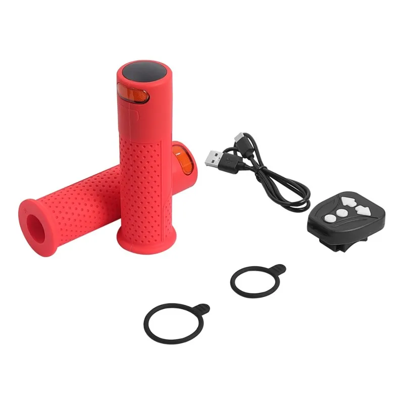 

Dropship-Red Scooter Hand Bar Grips With Turn Signal Light Handlebar For / Ninebot E-Scooters Handle With Slot Grip