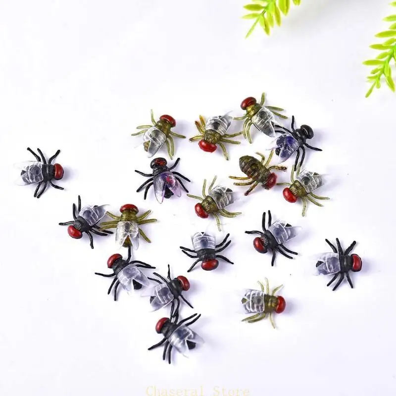 E7CE 100 PC FUNE Plastica Halloween Simulato Insetto Bugs Schermo giocattoli Giocattoli