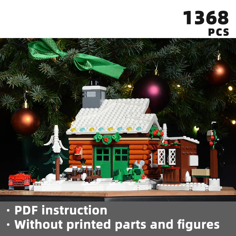 christmas house train holiday season bricks santa xmas noel cottage blocks natale cabin winter village moc weihnachten navidad