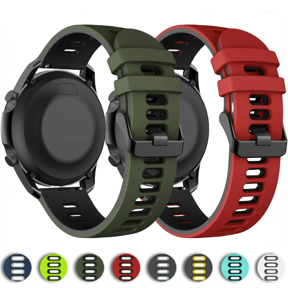 

20mm 22mm Silicone Band for Samsung galaxy watch 7 6 5 4 44mm 40mm/Gear S3 Sport Wristband for Huawei Watch GT5/Pro/GT 4 3 46mm