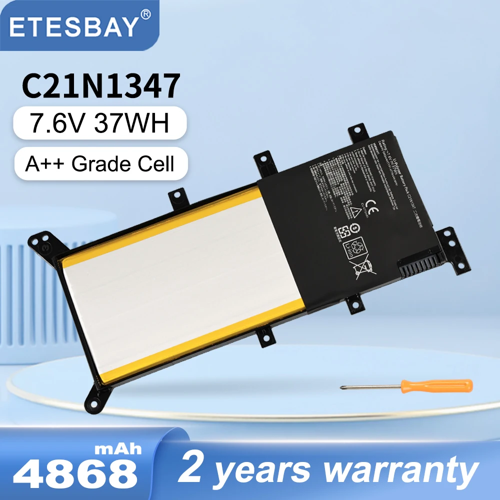 

ETESBAY C21N1347 37WH 7.6V Laptop Battery For ASUS X554L X555 X555L X555LA X555LD X555LN X555MA Y583 Y583L Y583LD 2ICP4/63/134