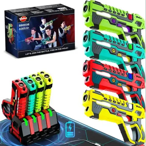 ชุดปืนเลเซอร์อินฟราเรด VATOS ของเล่นปืนไฟฟ้าสำหรับเด็กผู้ชาย เล่นเกมต่อสู้ในร่มและกลางแจ้ง ของขวัญสำหรับงานปาร์ตี้คริสต์มาส