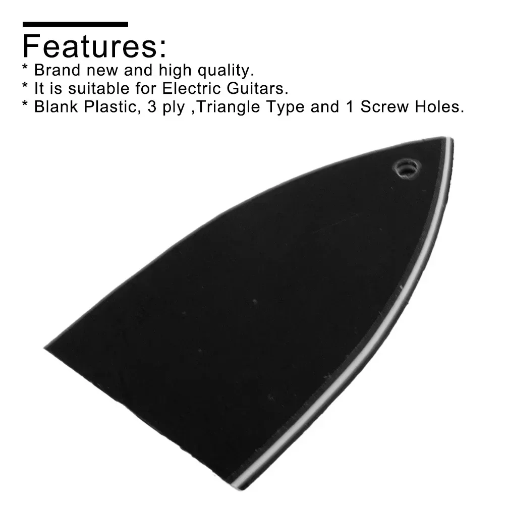 1 Hole 3 Ply Truss Rod Cover For Electric Guitars Black PVC Truss Rod Cover Plate Scroll Plate Gibson Black Bell Shape Guitar - view 2
