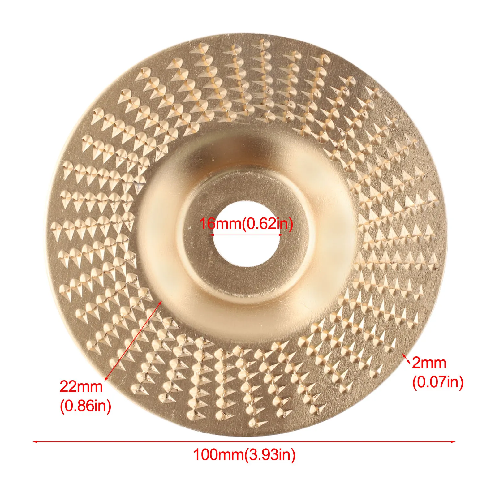 Muela angular cónica plana de 100mm, disco giratorio de apertura de 16/22mm, herramienta de tallado de madera, disco abrasivo para amoladora angular