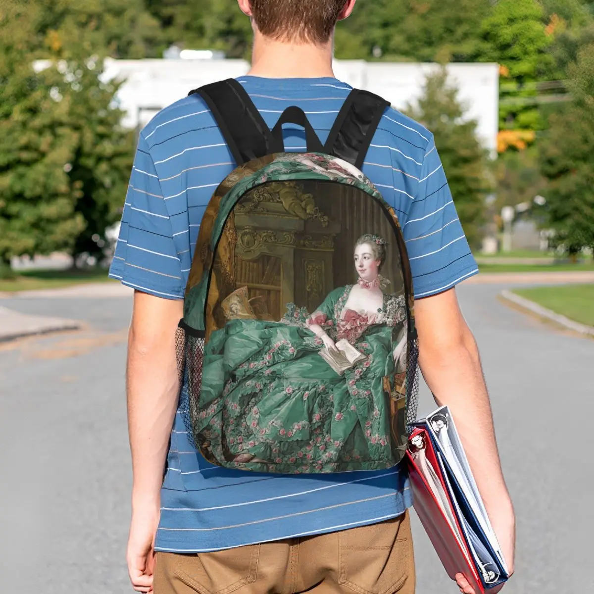Baroque And Rococo Beautiful Lady Backpack Student BookBag Kids School Bag Laptop Shoulder Bags for Men Women