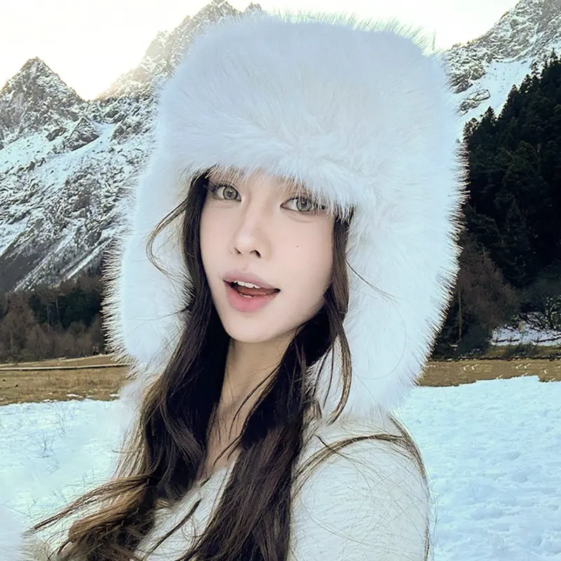 Gorro cálido unisex de moda, gorro de cazador, gorros elegantes, gorro cálido para mujer, protección para los oídos para exteriores, máscara de invierno para esquiar, acampar y hacer senderismo