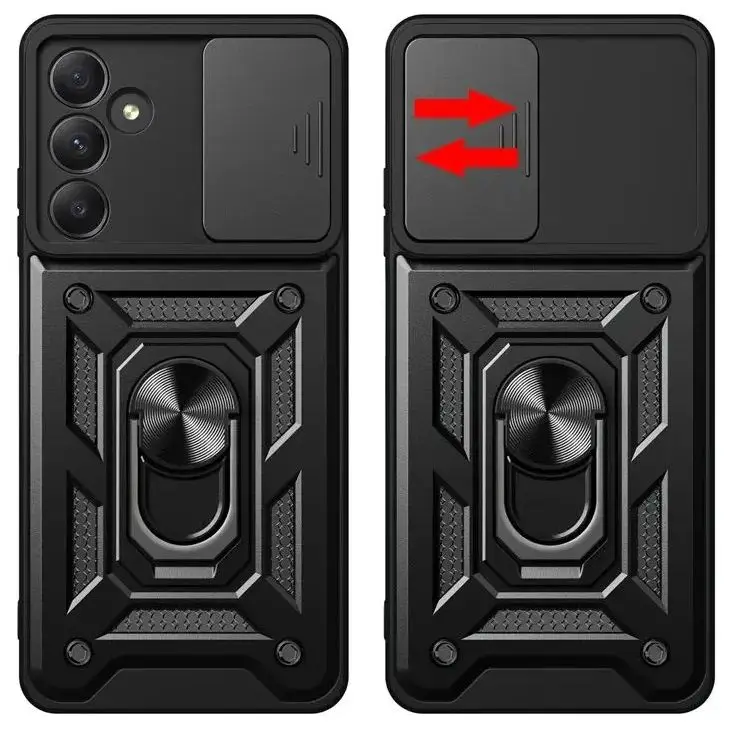 For Samsung Galaxy A55 5G Case Slide Camera Shockproof Armor Case For Samsung A55 A 55 Magnetic Holder Ring Protect Cover