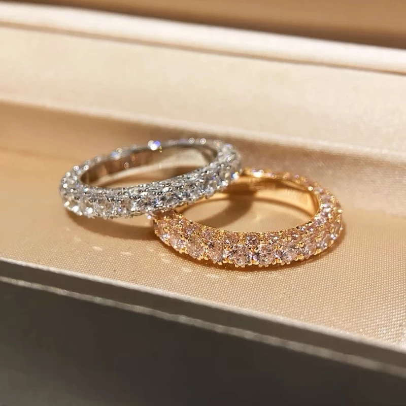 

Romantic Lovers Lab Diamond Ring 925 Sterling Silver Party Wedding Band Rings for Women Men Promise Engagement Jewelry Gift