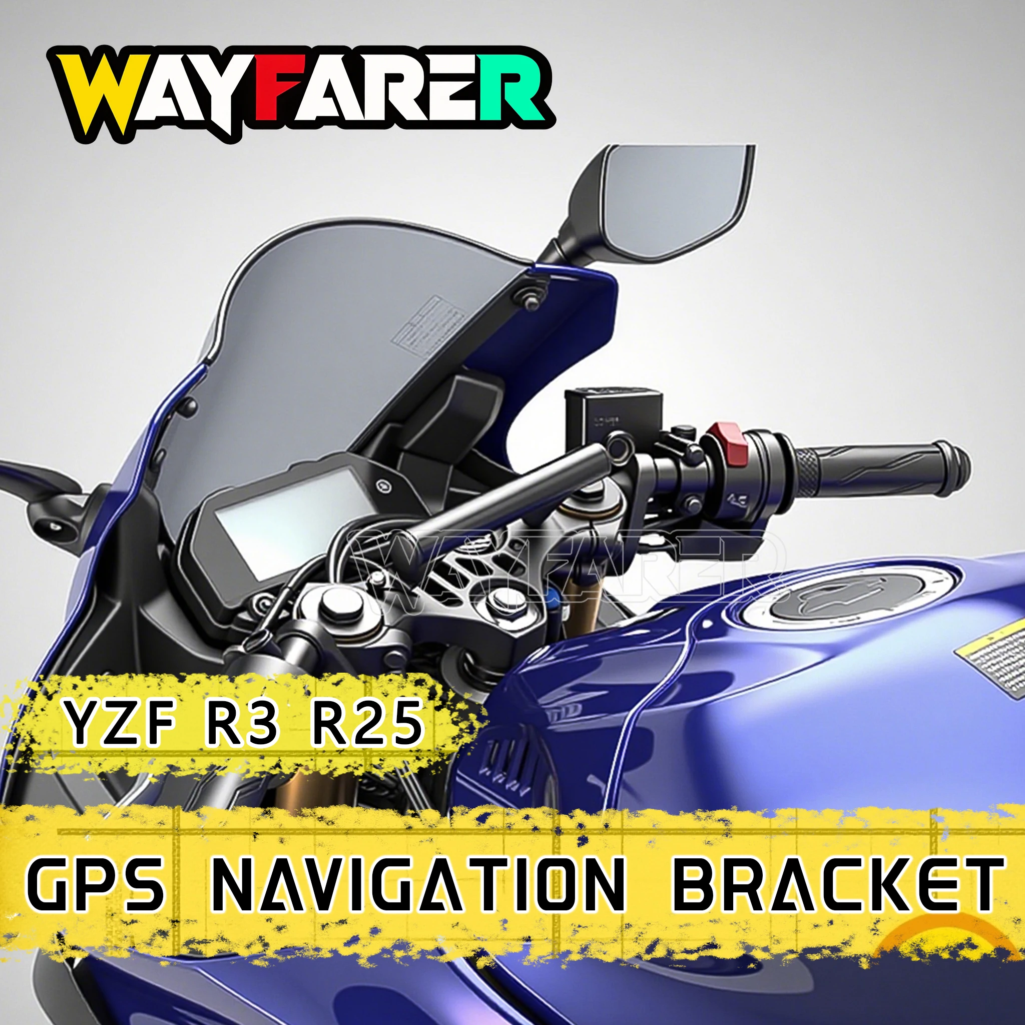 For YZF-R3 R25 YZFR3 YZFR25 2019-2025 2024 2023 2022 Motocycle Smart Phone Holder Navigation GPS Plate Bracket Adapt Part