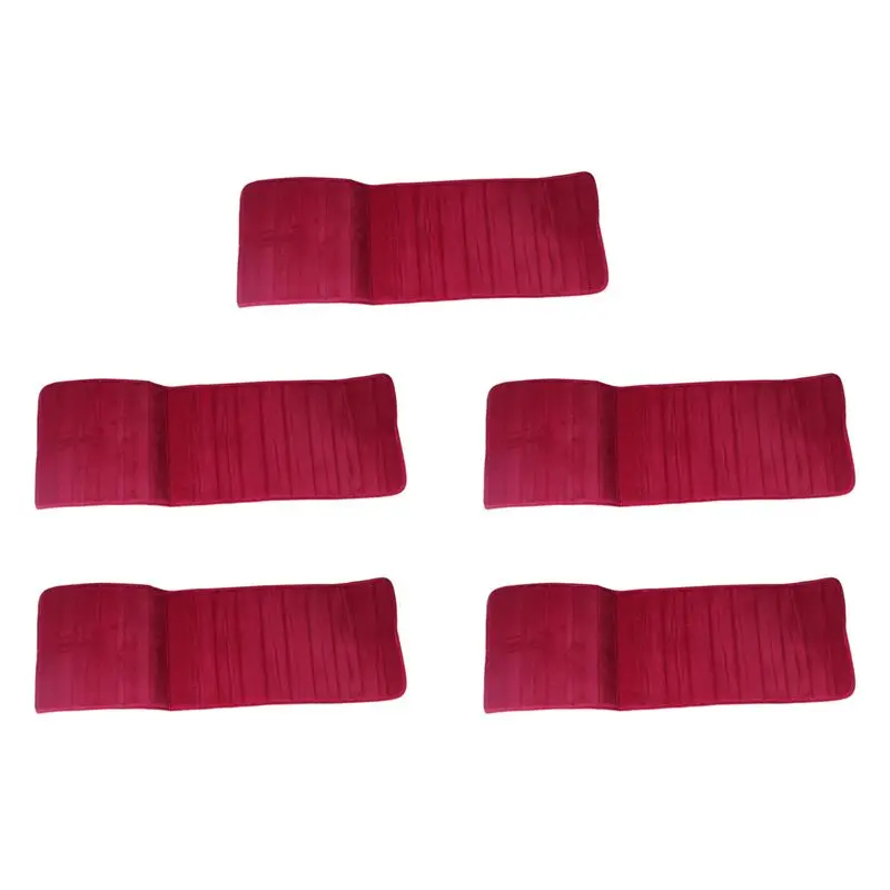 

Изысканный набор из 5 ковриков 120x40 см из пены с эффектом памяти, впитывающих влагу, нескользящих, для кухни, спальни, прихожей, цвет: красный.