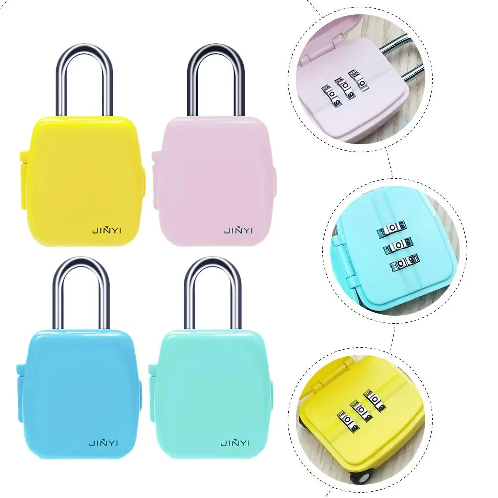 

4 Pcs Zinc Alloy Abs Luggage Lock Door Lock Padlock Mini Digital Combination Lock Storage Cabinet Lock Fence Gate Lock Home