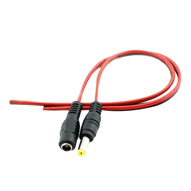 50pcs Male Female Plug 12V DC Power Pigtail Cable Jack for CCTV Camera Connector Tail Extension DC Wire Adapter 5.5 X 2.1mm view 2