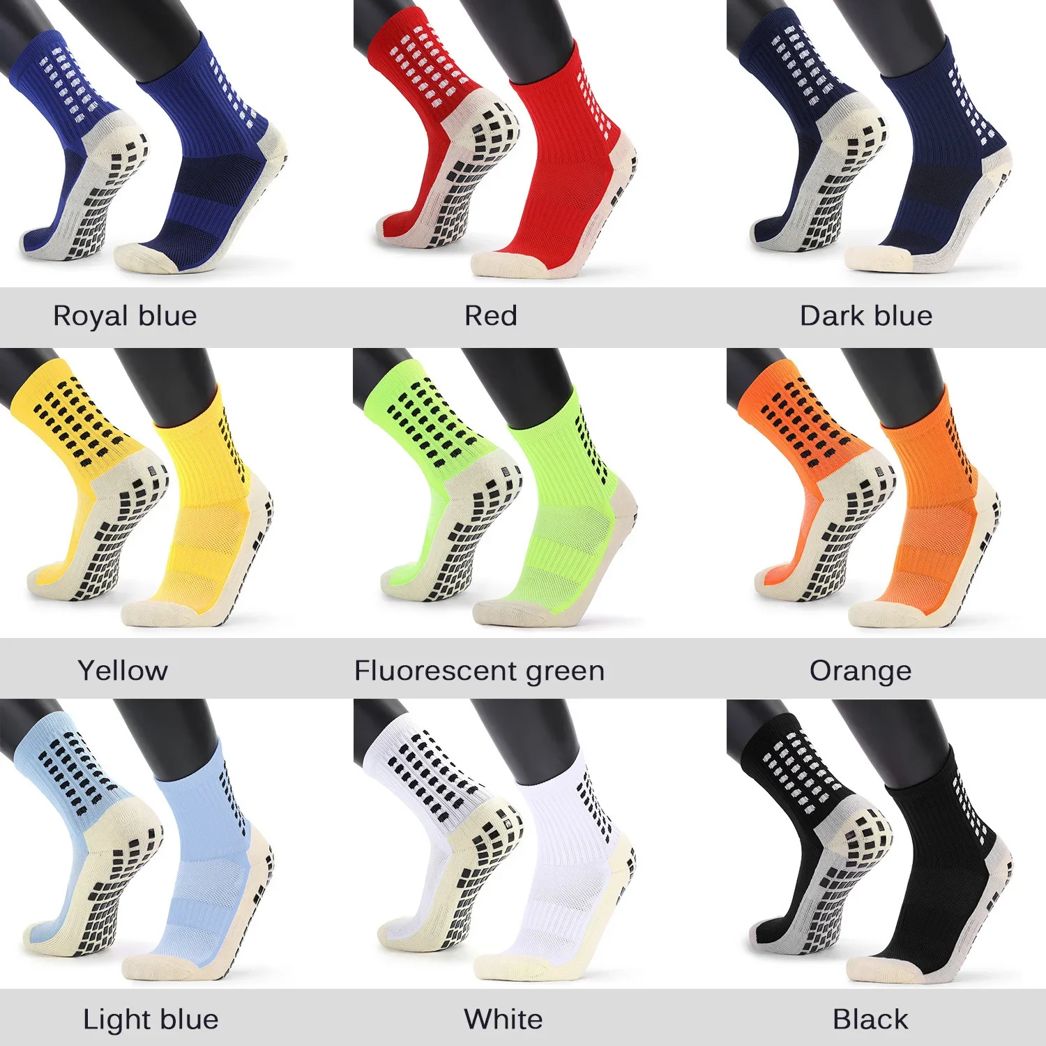 Anti-slip Soccer football Sock for Men Boys Basketball Grip Socks Women Tennis Cycling Sports Socks Mid Calf Non Slip Silicone