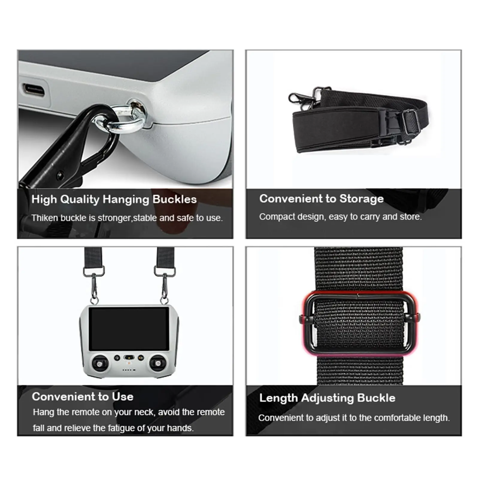 Шейный ремешок для аксессуаров DJI RC/RC 2/RC Pro/Smart Controller, регулируемый ремешок Mini 4 Pro для серии DJI Mini 4/3