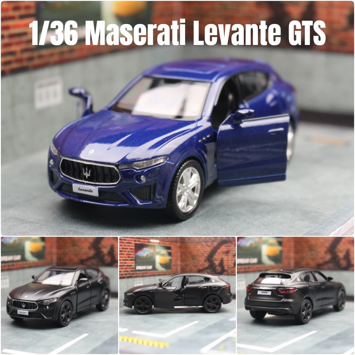 

1:36 Scale Maserati Levante GTS Toy Car RMZ City Diecast Model Pull Back Doors Openable Educational Collection Gift For Kid