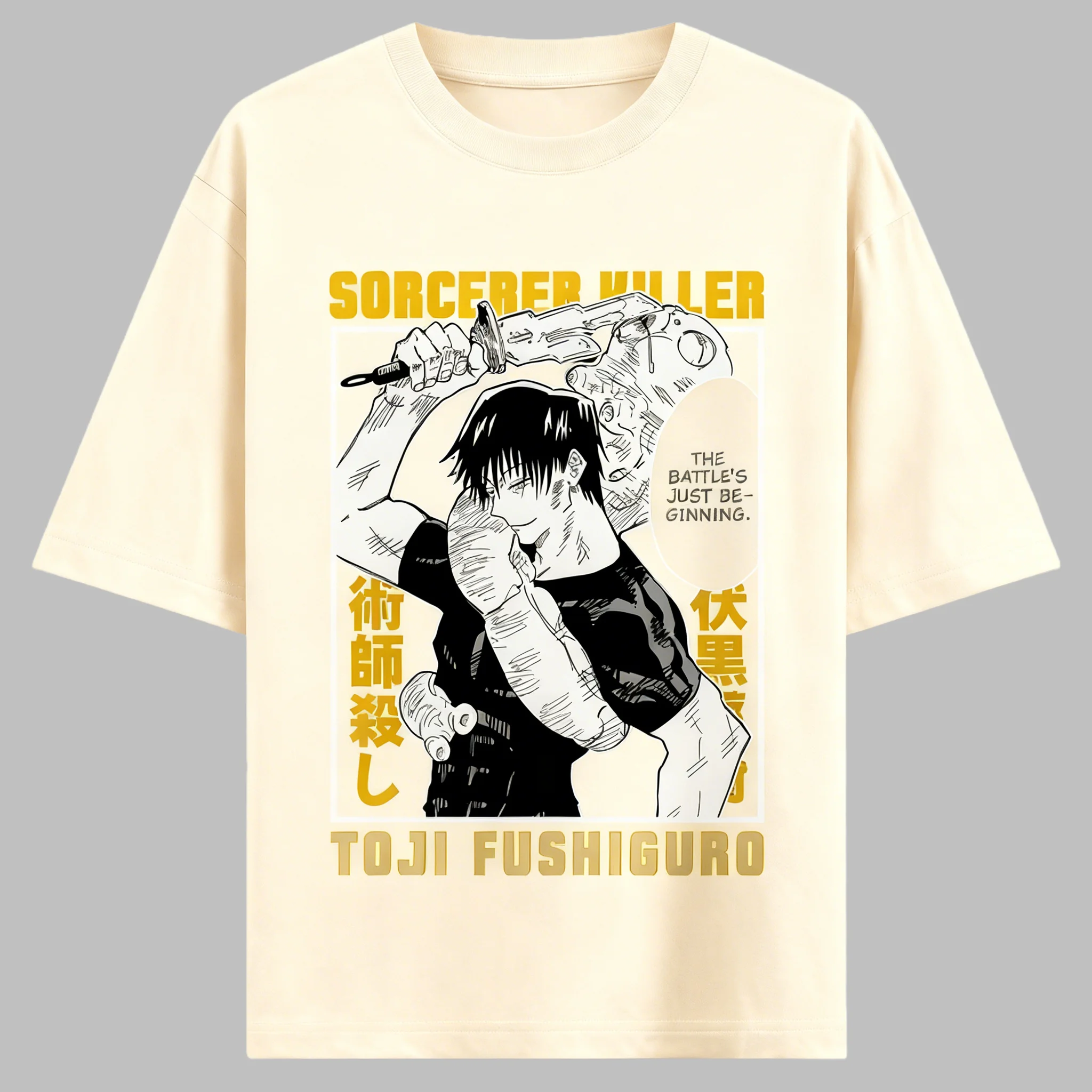 Koszulka bawełniana z nadrukiem Jujutsu Kaisen Anime Fushiguro Toji, męska i damska, moda Harajuku, letnia odzież anime.