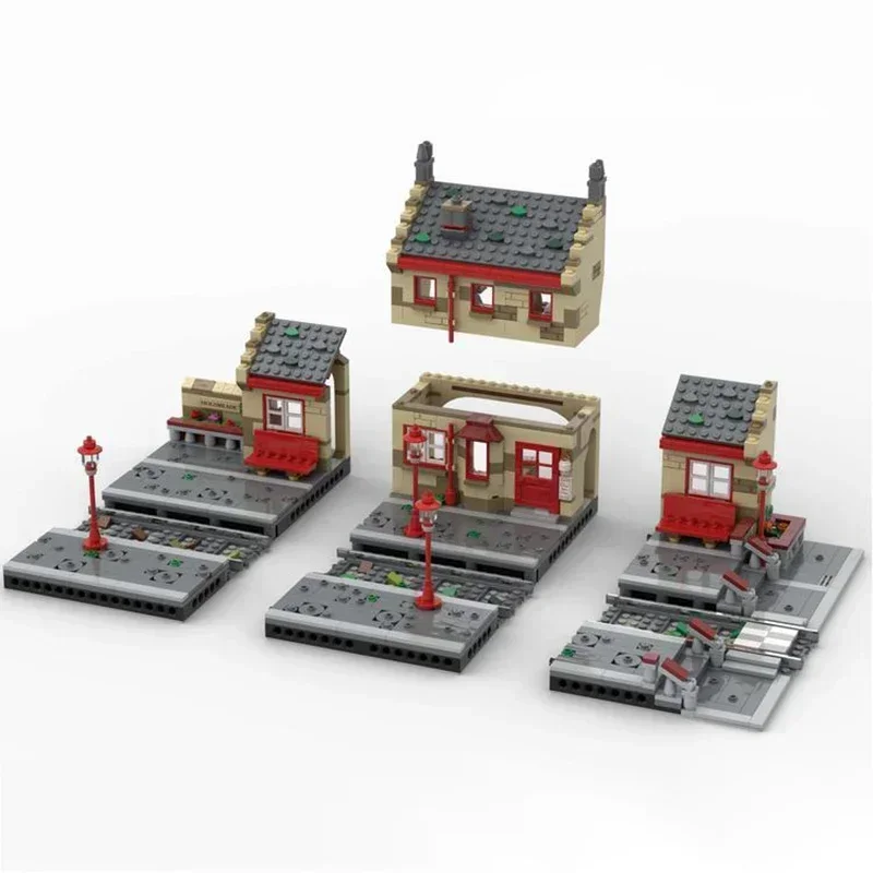 Moc Building Block Hogsmeader Station Model Technology Brick DIY Assembly Modular City Street View For Holiday Gifts Toy