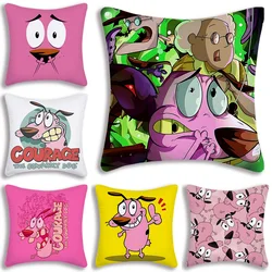 Cartoon C-COURAGE Pillow Covers Cartoon Sofa Decorative Home Double-sided Printing Short Plush Cute Cushion Cover C-Cowardly Dog