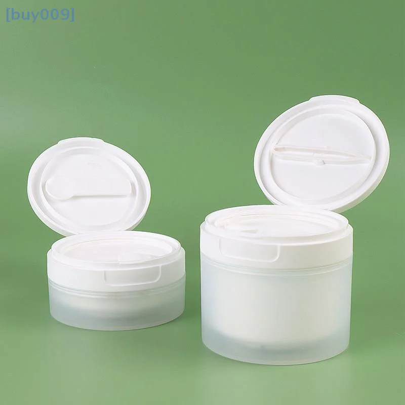 50/120g Flip Cover Con Cucchiaio O Pinzette Bottiglie Riutilizzabili Vaso Vuoto Crema Per Il Viso Da Viaggio Lozione Cosmetica Cotone Trucco barattolo