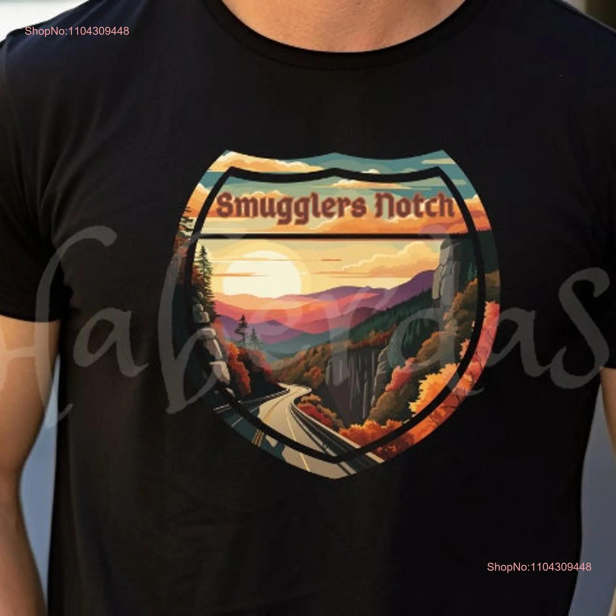 Smugglers' Notch Souvenir T Shirt Vermont State Park Green Mountains Scenic Drive VT Fall Foliage long or short sleeves