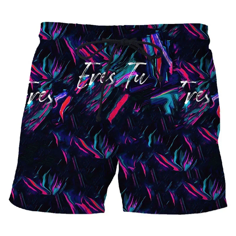 Vertigo Hypnotic 3D Print Beach Shorts For Men Psychedelic Pattern Short Pants Sports Casual Street Summer Oversized Swim Trunks