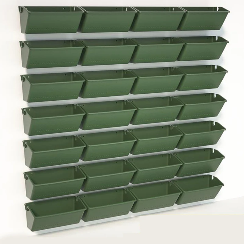 1pc New Garden Outdoor Plant Wall Flower Pot Container Wall Hanging Vertical Green Plastic Planting Box