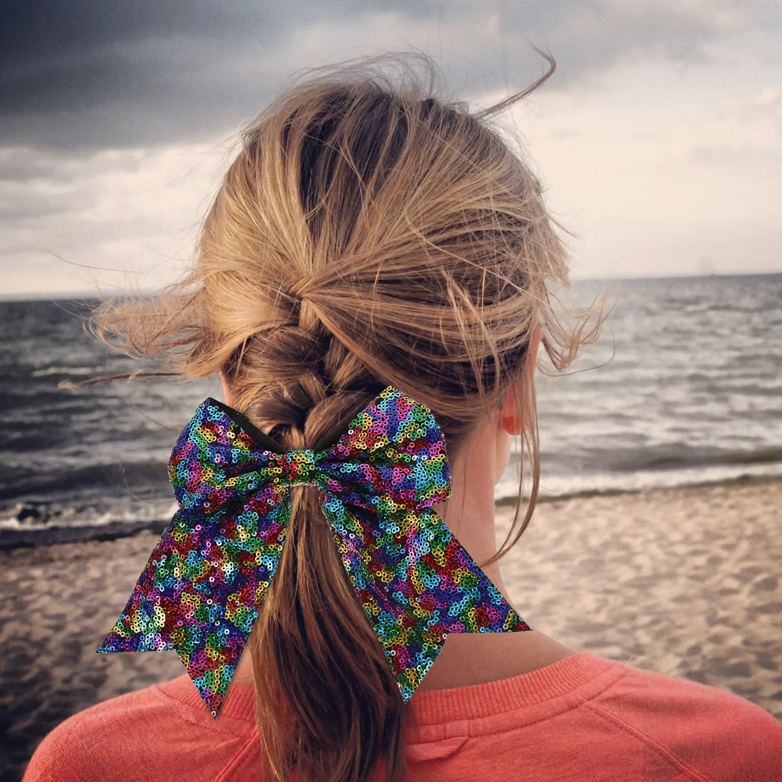 

2Pcs Elastic Bowknot Accessories Oversized Kids Ponytail Holders Comfortable Hair Ties Thin Hair Elastics Daily Use Parties