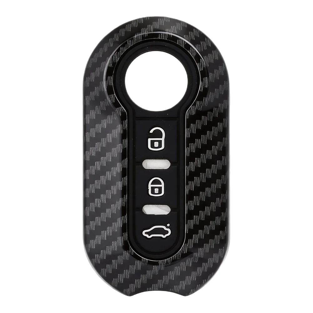 Carbon Finish Key Sleeve for Fiat 500 For Ducato For Abarth Punto For Doblo Remote Keys Maintains OEM Key Alignment