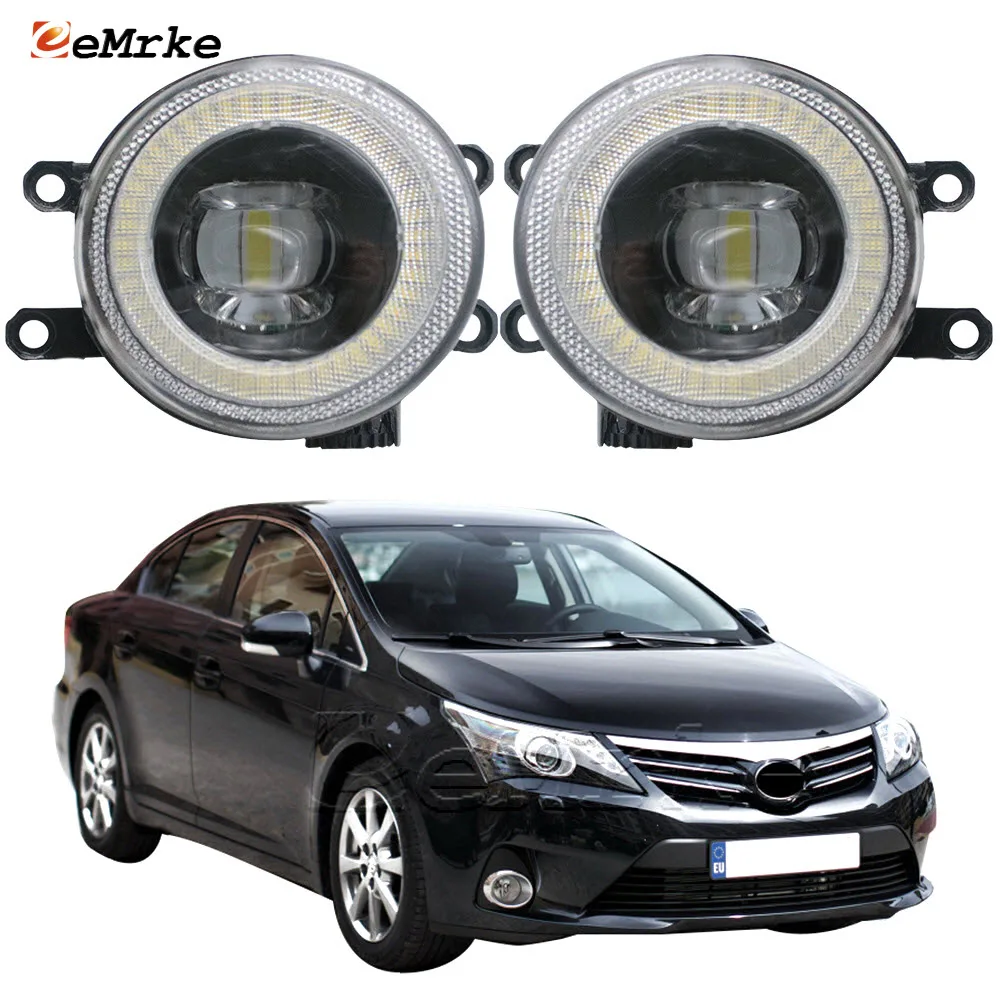 2x LED DRL Ring Angel Eye Lens Fog Lights for Toyota Avensis T27 T270 AZT270, ZRT270, ZRT271, ZRT272, ZRT272W 2012 2013 2014