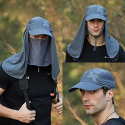 Foldable Quick Drying Waterproof 360° Visor Hat UV Protection Baseball Cap Men Shawl Sun Hats Women Dual Use Fishing Hiking Cap