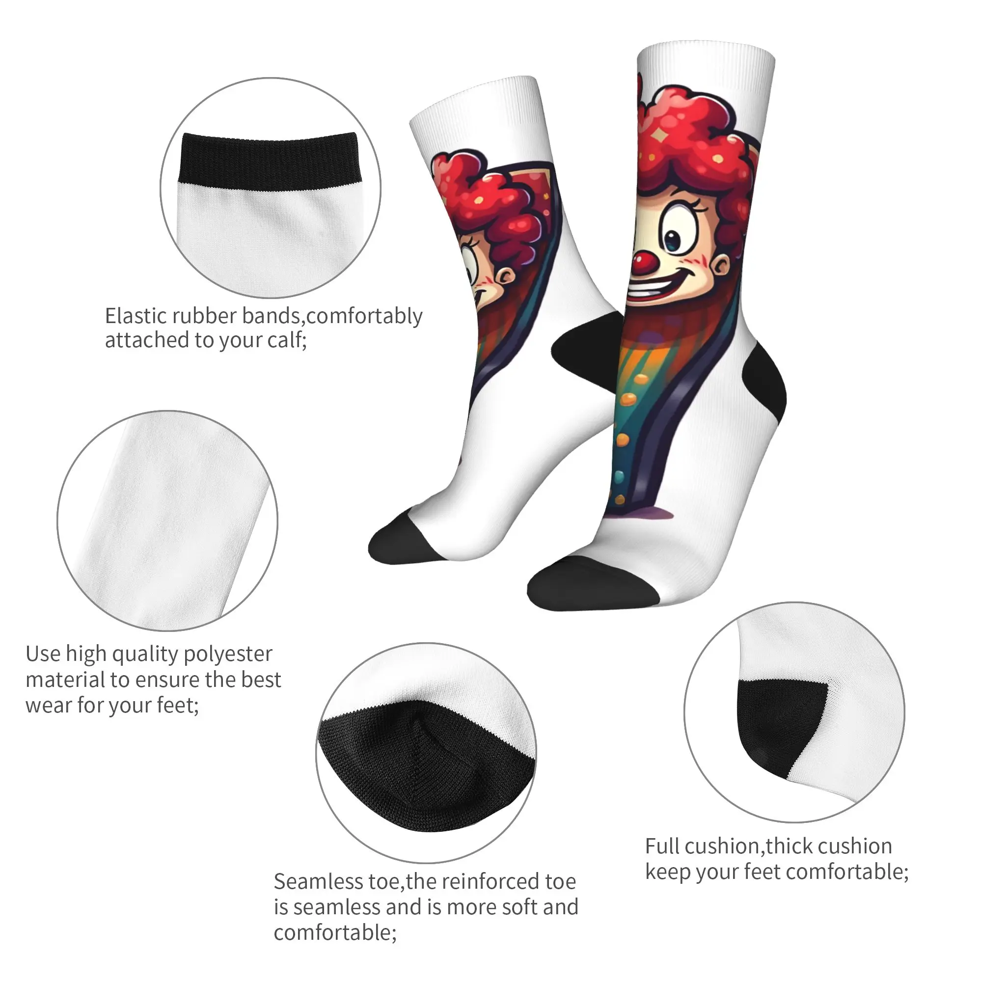 عدد 7 قميص مع مهرج ميمي 67 الجوارب المضادة للانزلاق جوارب الرجال عالية الجودة الدراجات الجوارب الربيع خمر نمط الجوارب