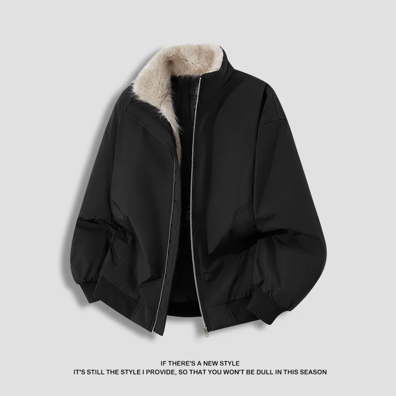 

Мужская утепленная повседневная куртка на осень-зиму с меховым воротником, свободного кроя, из хлопка, с длинными рукавами, на молнии, цветная