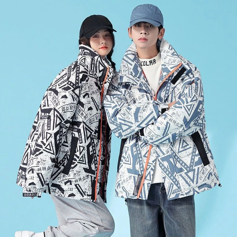 

2025 New Arrival Couple Short Down Jacket Winter Warm Thickened Faux Fur Collar Fashionable Couple Coat Urban Style Korean Trend