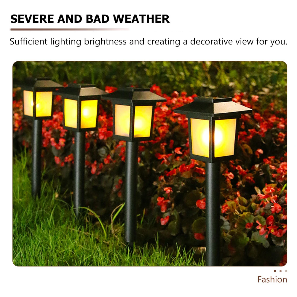 

4pcs Solar Garden Lights Waterproof Ground Insert Lamps Outdoor Led Lighting For Yard Pathway Patio Lawn Black
