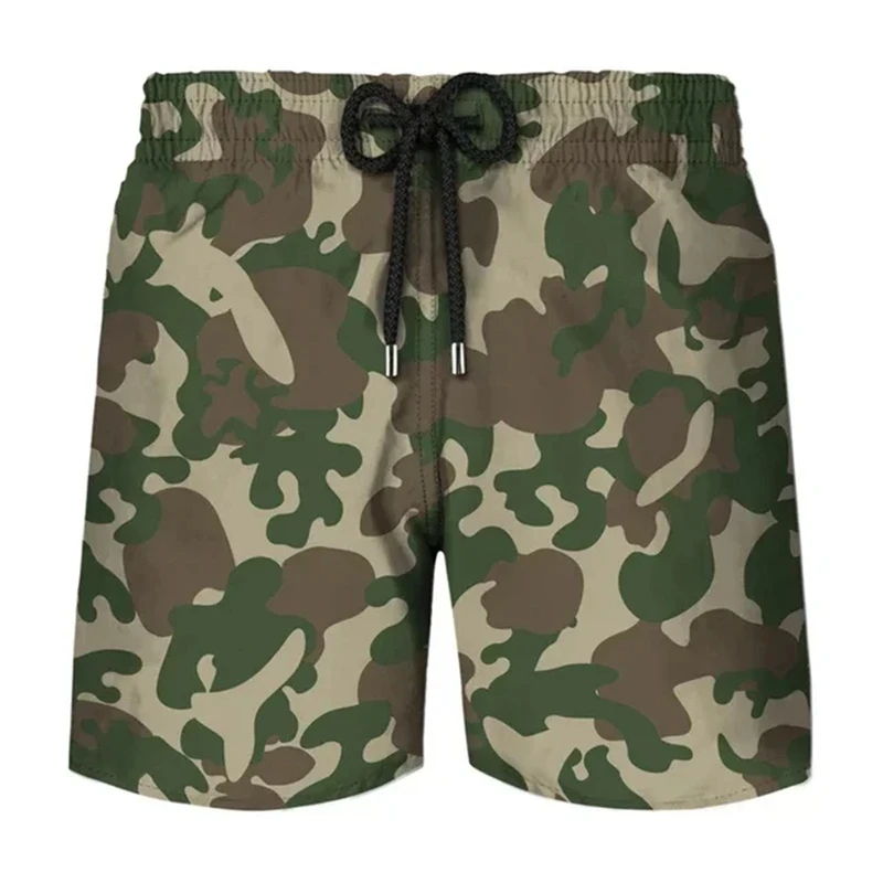 Pantalones cortos con estampado de camuflaje de bosque clásico para hombre, bañadores deportivos de moda, pantalones cortos de playa de viaje