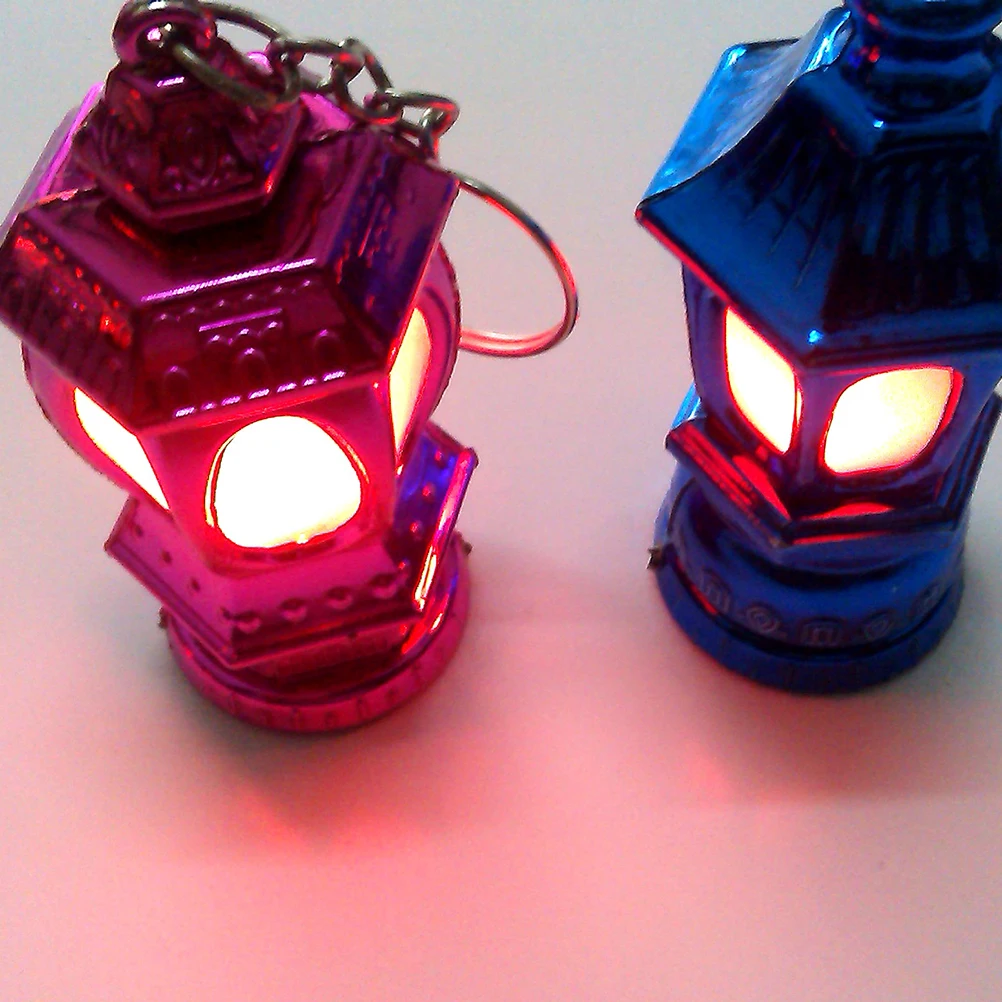 20Pcs แบบพกพา Mini LED โคมไฟพวงกุญแจ Design Key Chain พวงกุญแจโคมไฟของขวัญ (สีสุ่ม) LED Ramadan โคมไฟของขวัญ Light