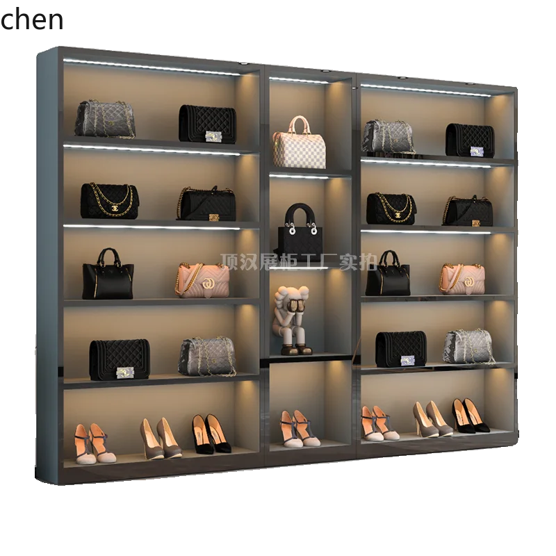 a2  bag display stand clothing store shoe cabinet high cabinet luggage luxury   live stream background wall figure counter