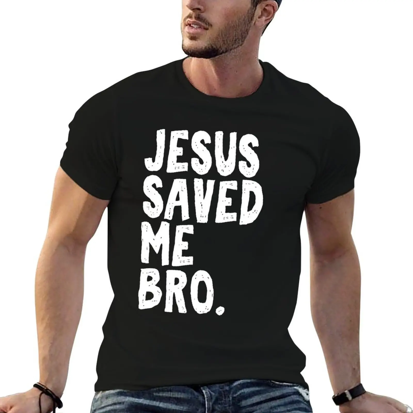 

Jesus saved me bro - christian Design T-Shirt for a boy hippie clothes Short sleeve tee mens t shirt graphic