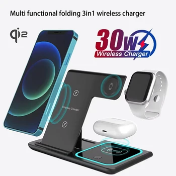 3 in 1 Fast Charging Station For iPhone 17 16 15 14 13 12 Folding Wireless Charger Stand F