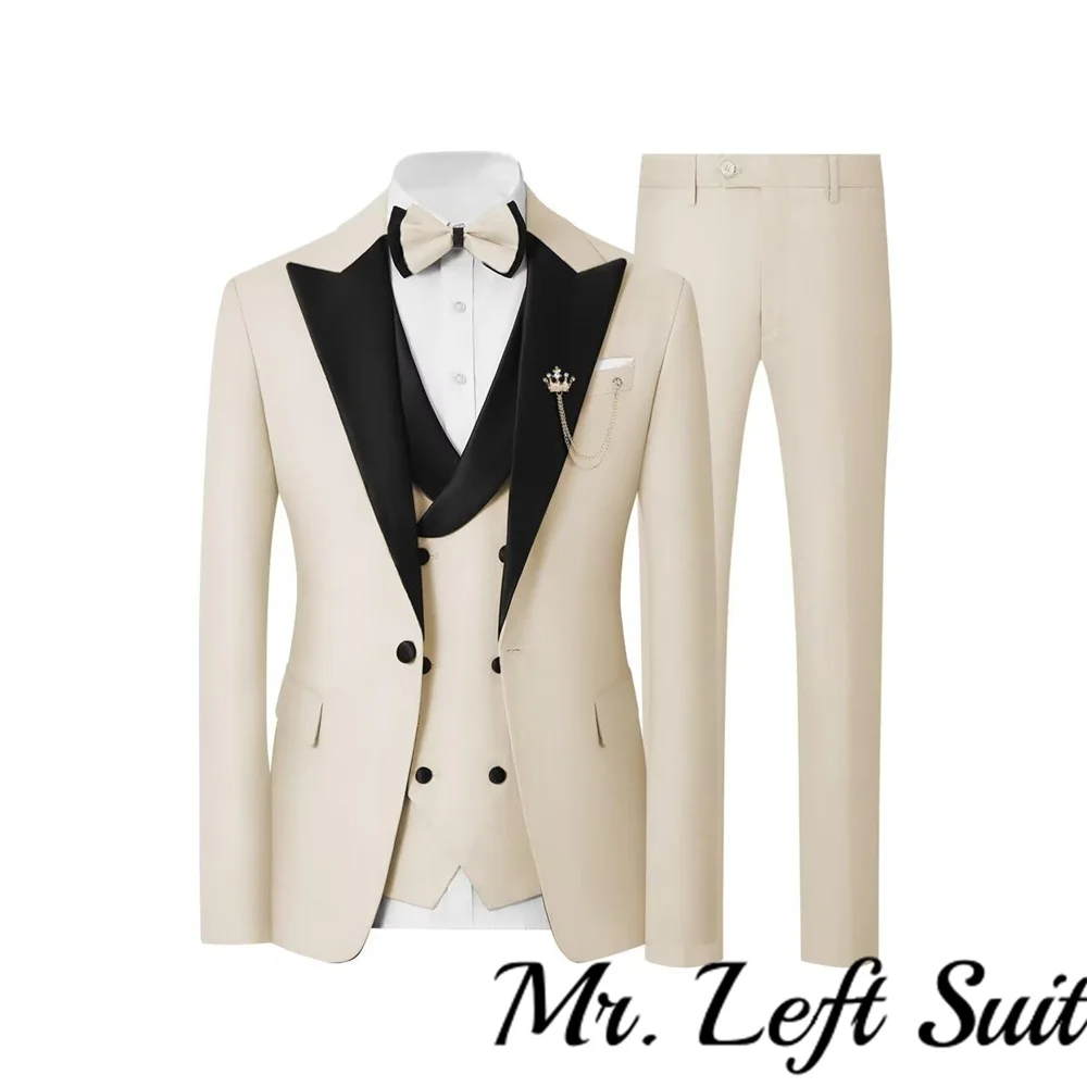 

（Blazer+Vest+Pants）Men's Suits Slim Fit 3 Piece Tuxedo Suits for Men Wedding Double Breasted Suit Prom Wedding Party Suit