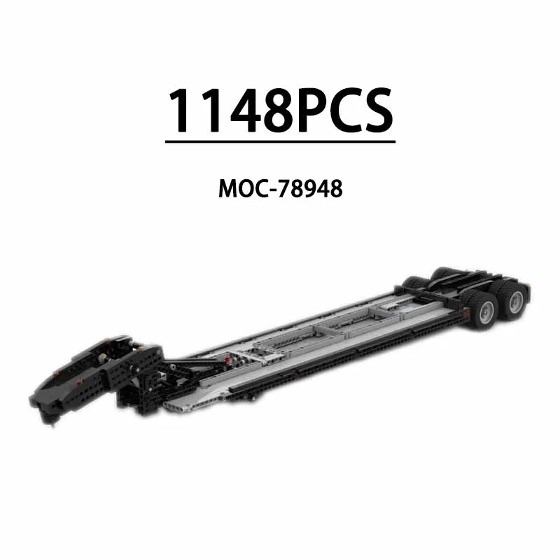 

MOC-78948 1 Low Boy Trailer Building Block Toy with Preload and Gooseneck, 1,149 Pieces, Birthday Gift, Christmas Toy Gift