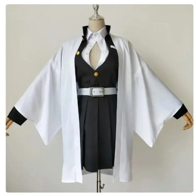 Disfraz de Anime Demon Slayer, uniforme tipo kimono Kanroji Mitsuri, Kimetsu No Yaiba, disfraz de fiesta de Halloween, peluca para adulto y niño