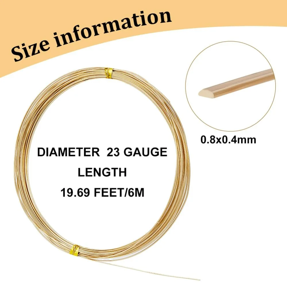 1Bundle 23 Gauge 20 Feet Brass Wire 0.6mm Wide Jewelry Beading Wire for Jewelry Making Wire Wrapping and Other Arts