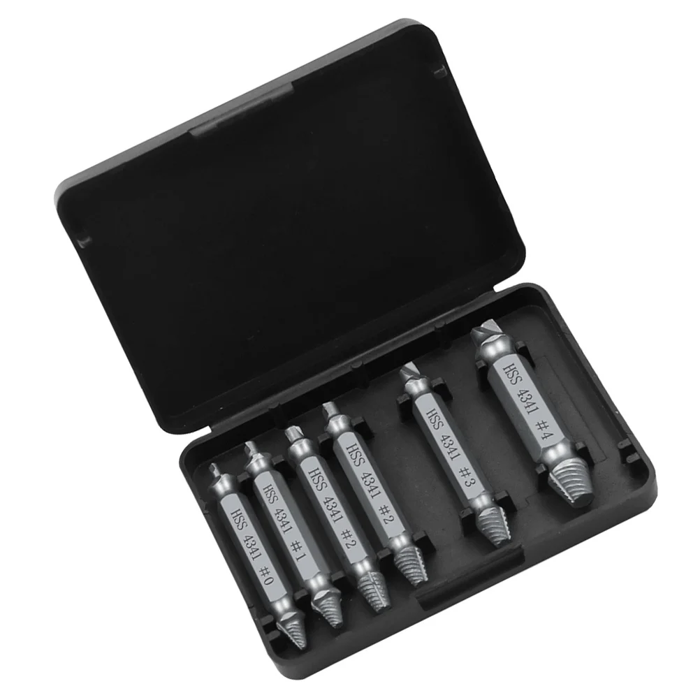 

6Pcs Screw Extractor Set Repair Tool Kit for Broken Damaged Screws Removal in 10 Seconds Flat Painted Rough Surface