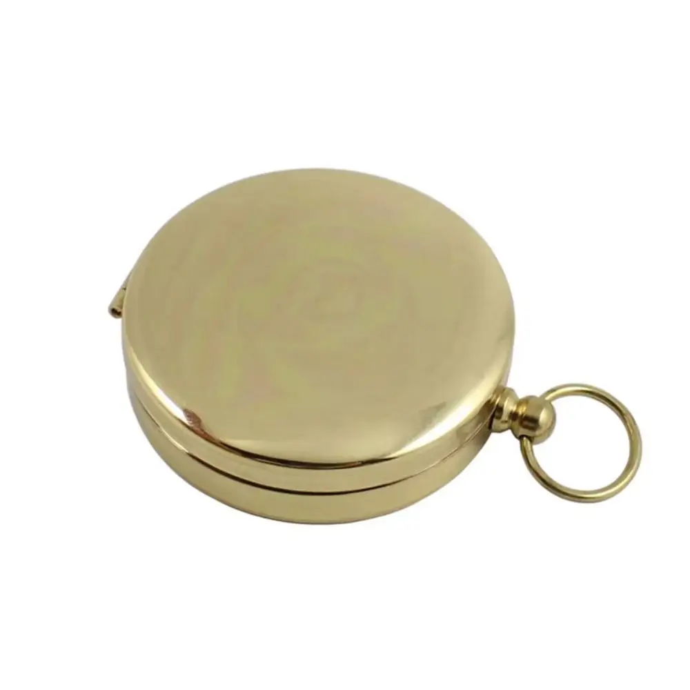 

Brass Material Portable Pocket Compass Gold Color Luminous Display Outdoor Compass Copper Flip Cover Camping Compass Hiking